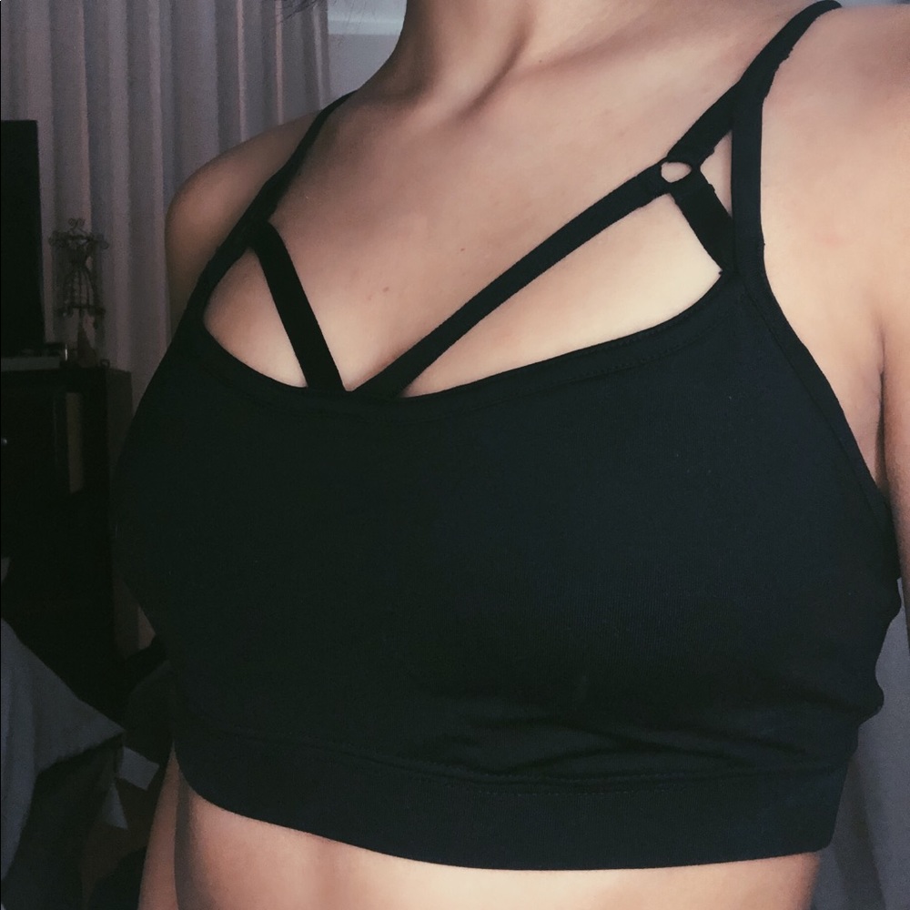 Strappy sports bra